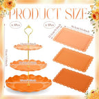 6 Pack Cupcake Stand Set 3 Pcs 3 Tier Gradient Dessert Table Display Stands Cookie Tray Rack 3 X14 in Rectangle, alternate