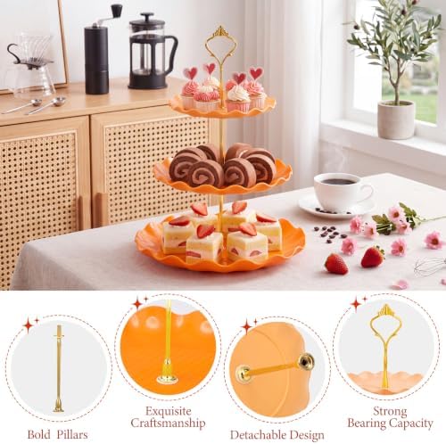 6 Pack Cupcake Stand Set 3 Pcs 3 Tier Gradient Dessert Table Display Stands Cookie Tray Rack 3 X14 in Rectangle, alternate