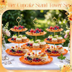 6 Pack Cupcake Stand Set 3 Pcs 3 Tier Gradient Dessert Table Display Stands Cookie Tray Rack 3 X14 in Rectangle, alternate