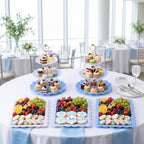 6 Pack Cupcake Stand Set 3 Pcs 3 Tier Gradient Dessert Table Display Stands Cookie Tray Rack 3 X14 in Rectangle, alternate