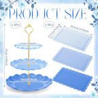 6 Pack Cupcake Stand Set 3 Pcs 3 Tier Gradient Dessert Table Display Stands Cookie Tray Rack 3 X14 in Rectangle, alternate