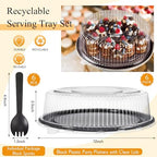 6 Pack Disposable Catering Trays with Lids for Party, 12 Inch, Black in 12.4 x 9.45 x 2.76 Inch in black, alternate view 3