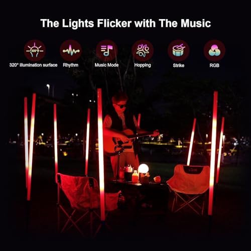 6 Pack DJ Tube Lights with Case 4ft RGB Stick Lights 5000mAh Battery Powered LED Neon Light Tubes Stand 500, alternate view 3