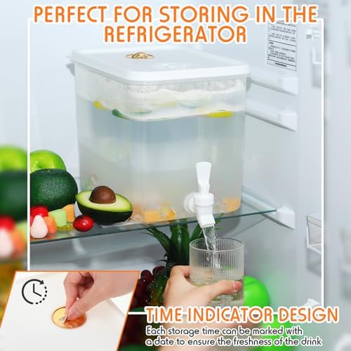 6 Pack Drink Dispenser for Fridge with Spigot, 2 Gallon, alternate view 6