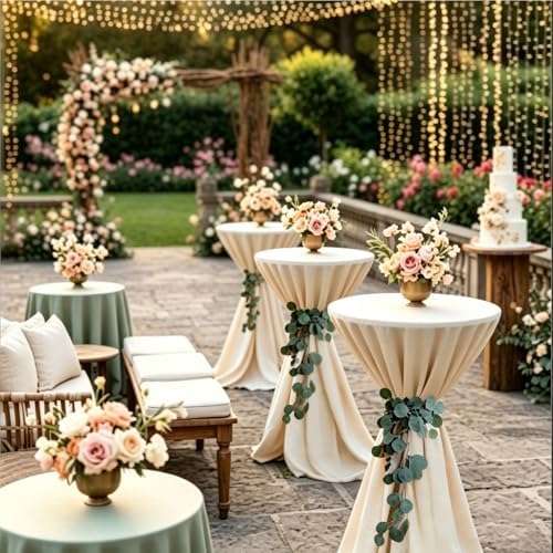 6 Pack Eucalyptus Garland Wedding Cocktail Table Ties Faux Greener, alternate view 3