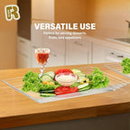 6 Pack Extra Large Plastic Serving Trays for Party - 16 x 11 Clear Plastic Tray - Heavy Duty Trays for Food, alternate view 5
