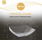 6 Pack Extra Large Serving Bowl - 64 Ounce Plastic Serving Bowls For Entertaining - Clear Plastic Bowls For, alternate view 3
