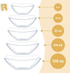 6 Pack Extra Large Serving Bowl - 64 Ounce Plastic Serving Bowls For Entertaining - Clear Plastic Bowls For, alternate view 5