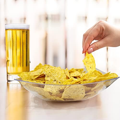 6 Pack Extra Large Square Serving Bowl - 128 Ounce Plastic Serving Bowls For Entertaining - Clear Plastic Bowls, alternate