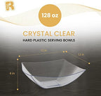 6 Pack Extra Large Square Serving Bowl - 128 Ounce Plastic Serving Bowls For Entertaining - Clear Plastic Bowls, alternate