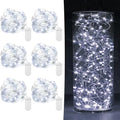 6 Pack Fairy Lights Battery Operated 7ft 20 LED Mini String Lights Twinkle Lights Silver Wire Firefly Starry