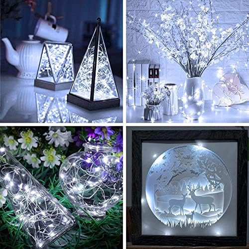 6 Pack Fairy Lights Battery Operated 7ft 20 LED Mini String Lights Twinkle Lights Silver Wire Firefly Starry, alternate view