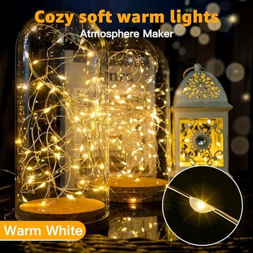 6 Pack Fairy Lights Battery Operated 7ft 20 LED Mini String Lights Twinkle Lights Silver Wire Firefly Starry, alternate view