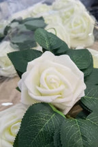 6 Pack Floral Hoop Centerpieces Table Decorations Kit Include 6 Metal Wreath Ring with 6 Wood Base 50 Rose, alternate view 2
