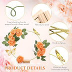 6 Pack Floral Hoop Centerpieces Table Decorations Kit Include 6 Metal Wreath Ring with 6 Wood Base 50 Rose, alternate view 3