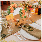 6 Pack Floral Hoop Centerpieces Table Decorations Kit Include 6 Metal Wreath Ring with 6 Wood Base 50 Rose, alternate view 6