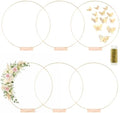 6 Pack Floral Hoop with Stand and 38-Yard Paddle Wire 20 Inch Metal Rings for DIY Centerpiece Table Decorations
