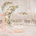 6 Pack Floral Hoop with Stand and 38-Yard Paddle Wire 20 Inch Metal Rings for DIY Centerpiece Table Decorations, alternate
