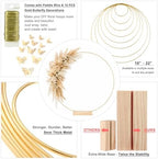 6 Pack Floral Hoop with Stand and 38-Yard Paddle Wire 20 Inch Metal Rings for DIY Centerpiece Table Decorations, alternate