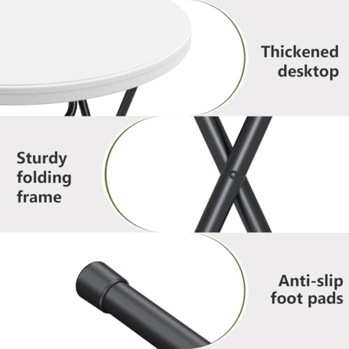 6 Pack Folding Table, 32 Inch Foldable Round Bar Table High Top Table, alternate view 3