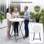 6 Pack Folding Table, 32 Inch Foldable Round Bar Table High Top Table, alternate view 5