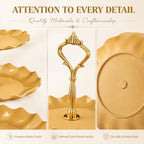 6 Pack Gold 3 Tier Cupcake Stand Plastic Serving Tray in gold, alternate view 4