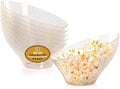 6 Pack Gold Glitter Angled Candy Bowls - Large Gold Plastic bowls - Premium Plastic Serving Bowls Heavy Duty For