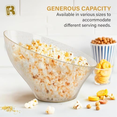 6 Pack Gold Glitter Angled Candy Bowls - Large Gold Plastic bowls - Premium Plastic Serving Bowls Heavy Duty For, alternate