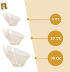 6 Pack Gold Glitter Angled Candy Bowls - Large Gold Plastic bowls - Premium Plastic Serving Bowls Heavy Duty For, alternate