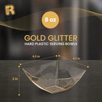 6 Pack Gold Small Plastic Serving Bowls 8 oz - Gold Glitter Small Plastic Bowls for Parties, Premium For, alternate view 3