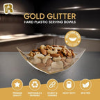 6 Pack Gold Small Plastic Serving Bowls 8 oz - Gold Glitter Small Plastic Bowls for Parties, Premium For, alternate view 4