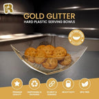 6 Pack Gold Small Plastic Serving Bowls 8 oz - Gold Glitter Small Plastic Bowls for Parties, Premium For, alternate view 5