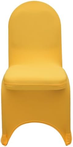 6 Pack Gold Stretch Spandex Banquet Chair Covers - Wedding Slip Premium Quality Cover in Gold, alternate view 4
