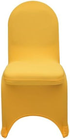 6 Pack Gold Stretch Spandex Banquet Chair Covers - Wedding Slip Premium Quality Cover in Gold, alternate view 4