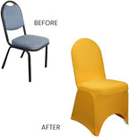 6 Pack Gold Stretch Spandex Banquet Chair Covers - Wedding Slip Premium Quality Cover in Gold, alternate view 6