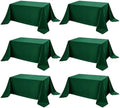 6-Pack Hunter Green Tablecloths for Rectangle Tables, 90 x 132 in