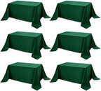 6-Pack Hunter Green Tablecloths for Rectangle Tables, 90 x 132 in