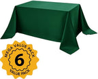 6-Pack Hunter Green Tablecloths for Rectangle Tables, 90 x 132 in, alternate view 2