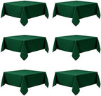 6-Pack Hunter Green Tablecloths for Square Tables, 54 x 54 Inches in 54 x 54 Inches
