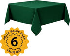 6-Pack Hunter Green Tablecloths for Square Tables, 70 x 70 Inches in 70 x 70 Inches, alternate view 2