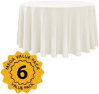 6-Pack Ivory Round Tablecloths, 108 in, for 4-5 Ft Round Tables, alternate view 2