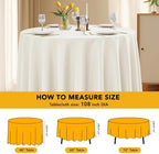 6-Pack Ivory Round Tablecloths, 108 in, for 4-5 Ft Round Tables, alternate view 6