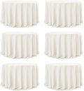 6-Pack Ivory Round Tablecloths, 132 in, for 6-8 Ft Round Tables in Ivory