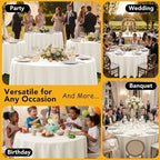 6-Pack Ivory Round Tablecloths, 132 in, for 6-8 Ft Round Tables in Ivory, alternate view 5