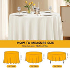 6-Pack Ivory Round Tablecloths, 132 in, for 6-8 Ft Round Tables in Ivory, alternate view 6