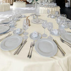 6 Pack Ivory Round Tablecloths 90 Inch for 36"-72" Tables in Ivory, alternate view 2