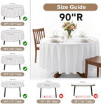 6 Pack Ivory Round Tablecloths 90 Inch for 36"-72" Tables in Ivory, alternate view 4