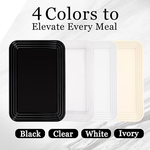 6-Pack Ivory Serving Trays for Entertaining-16 x 11" Serving Platters for Snacks, Fruit, Cookies, Dessert, alternate view 6