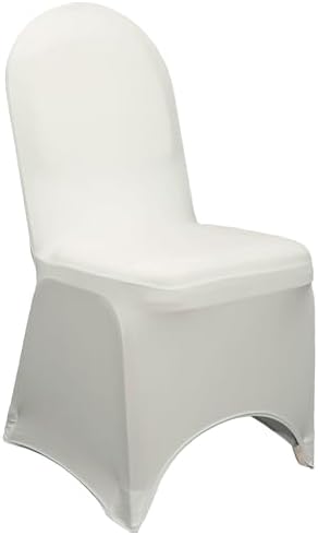 6 Pack Ivory Stretch Spandex Banquet Chair Covers - Wedding Slip Premium Quality Cover