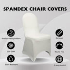 6 Pack Ivory Stretch Spandex Banquet Chair Covers - Wedding Slip Premium Quality Cover, alternate view 3